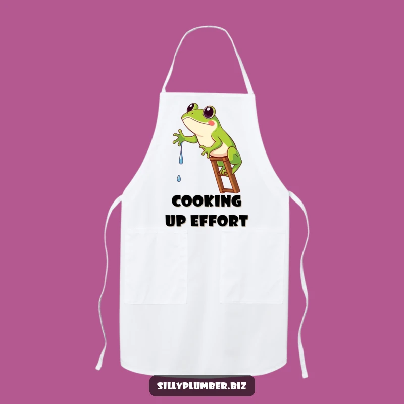 Funny Frog Ladder Apron: Kitchen Humor for Determined Cooks