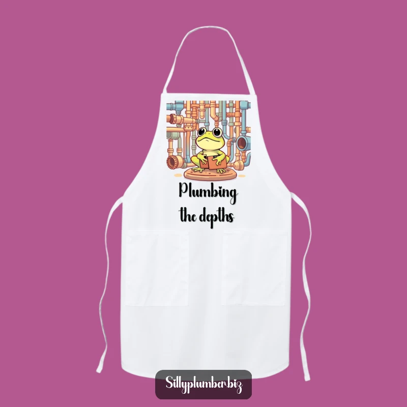 Funny Frog Plumber Apron: Kitchen Protection with Pipe Humor