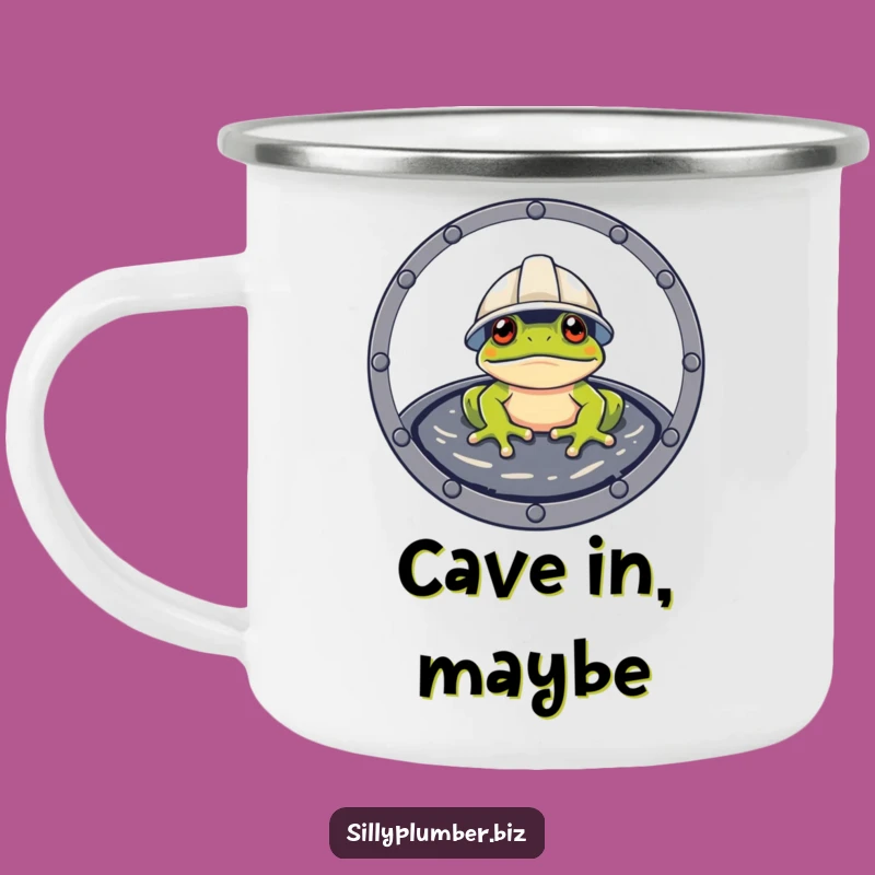 Funny Frog Hard Hat Camping Mug: Outdoor Construction Humor