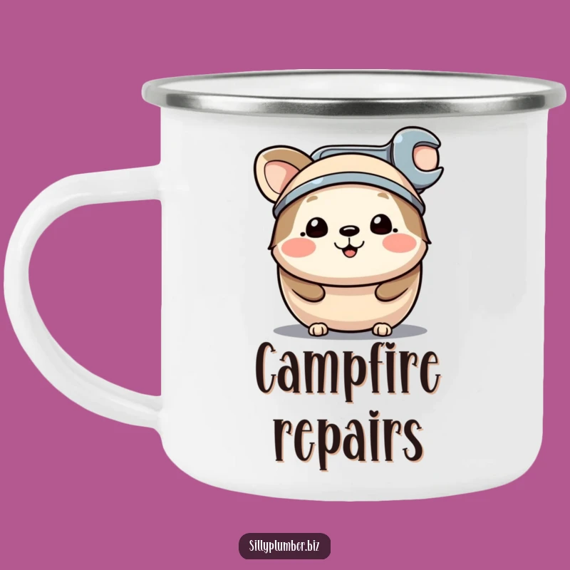 Funny Wrench Hat Animal Camping Mug: Brews for the Builder