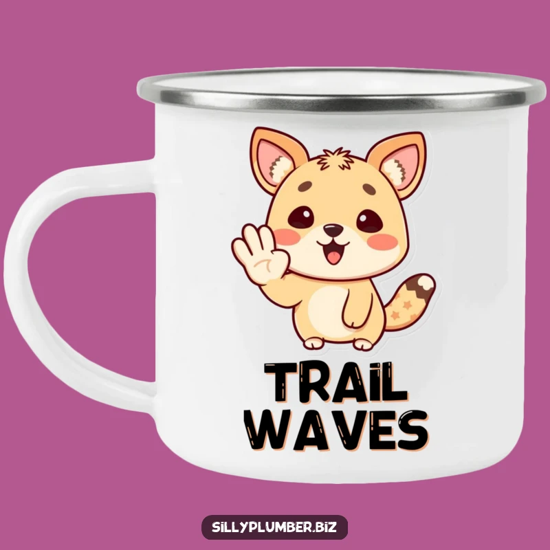 Adventure Funny Happy Animal Wave Camping Mug: Cheerful Outdoor Gift