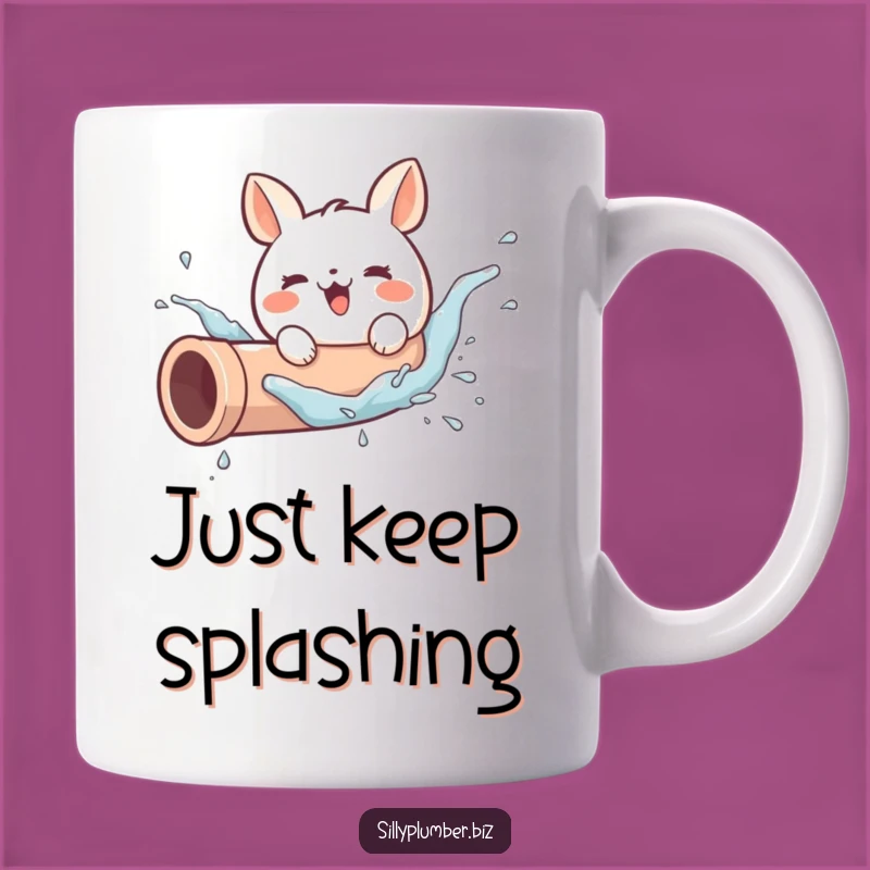 Funny Cute Animal Splashing in Pipe Mug: A Hilarious Gift for Water Lovers