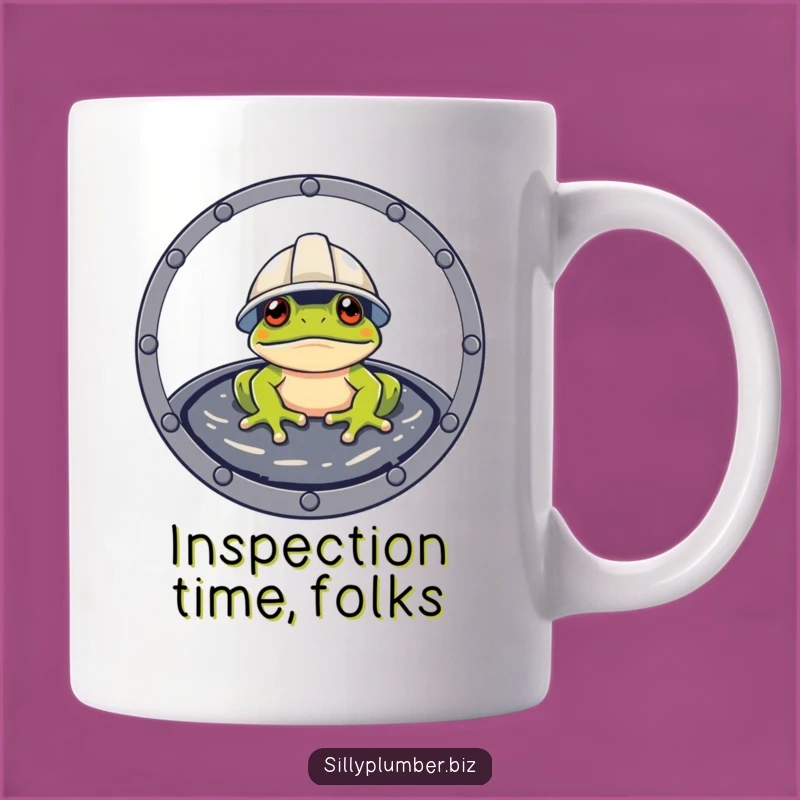 Funny Frog Hard Hat Mug: Construction Humor for Workers