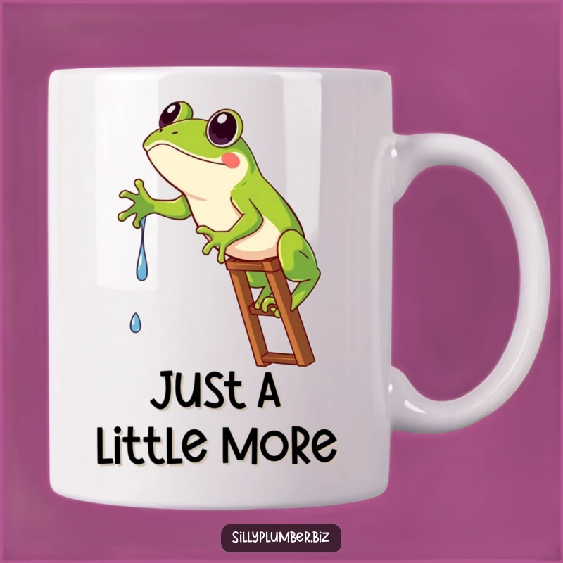 Funny Frog on Ladder Mug: Hilarious Drip-Chasing Gift