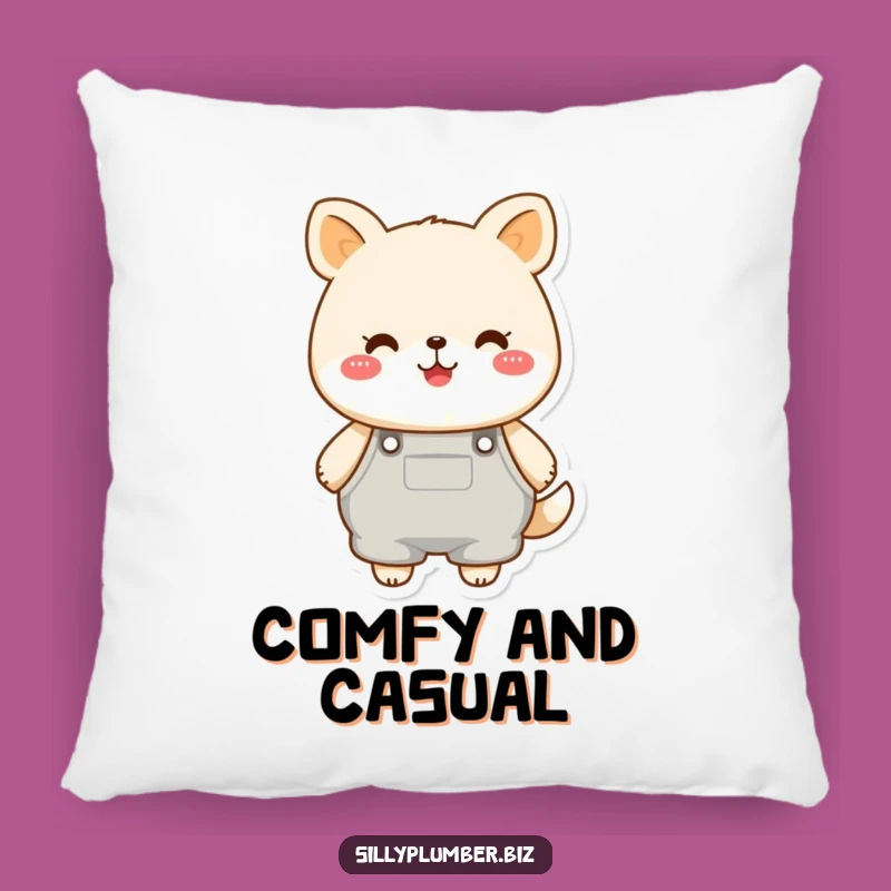 Funny Cheerful Animal Overalls Pillow: Comfy and Adorable Decor