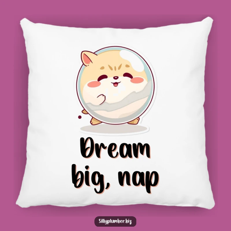 Funny Determined Animal Giant Marble Pillow: Comfy Motivation
