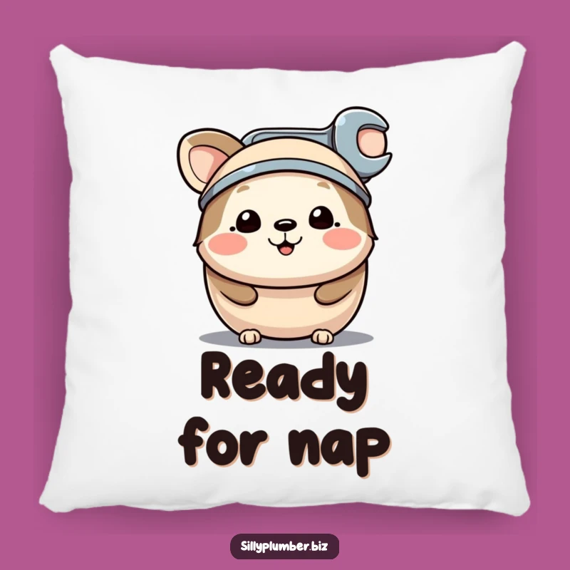 Funny Wrench Hat Animal Pillow: Comfy Decor for the Handy Home