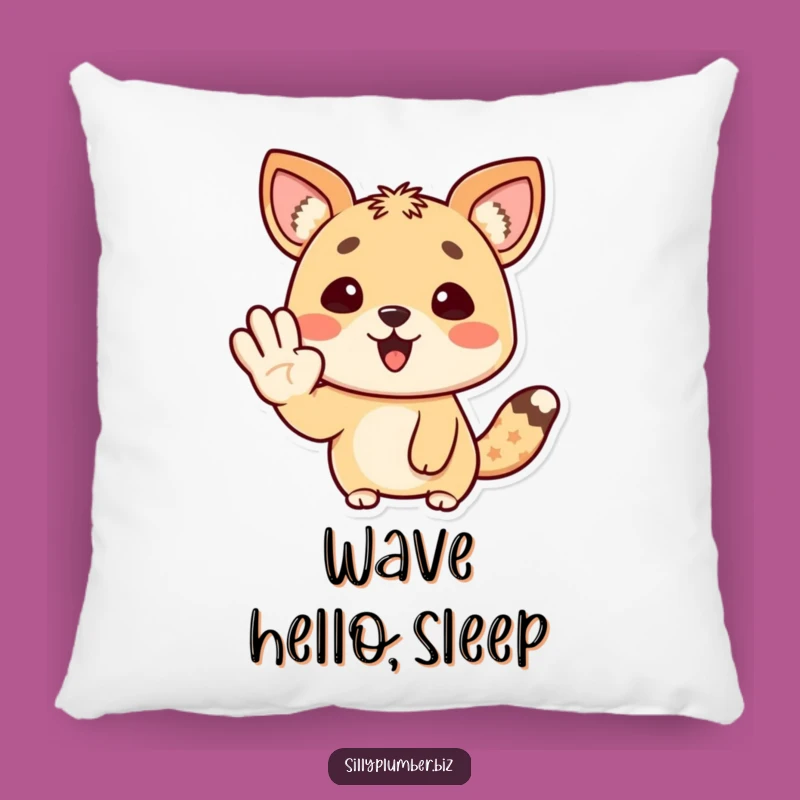 Cozy Funny Happy Animal Wave Pillow: Cheerful Accent, Comforting Gift