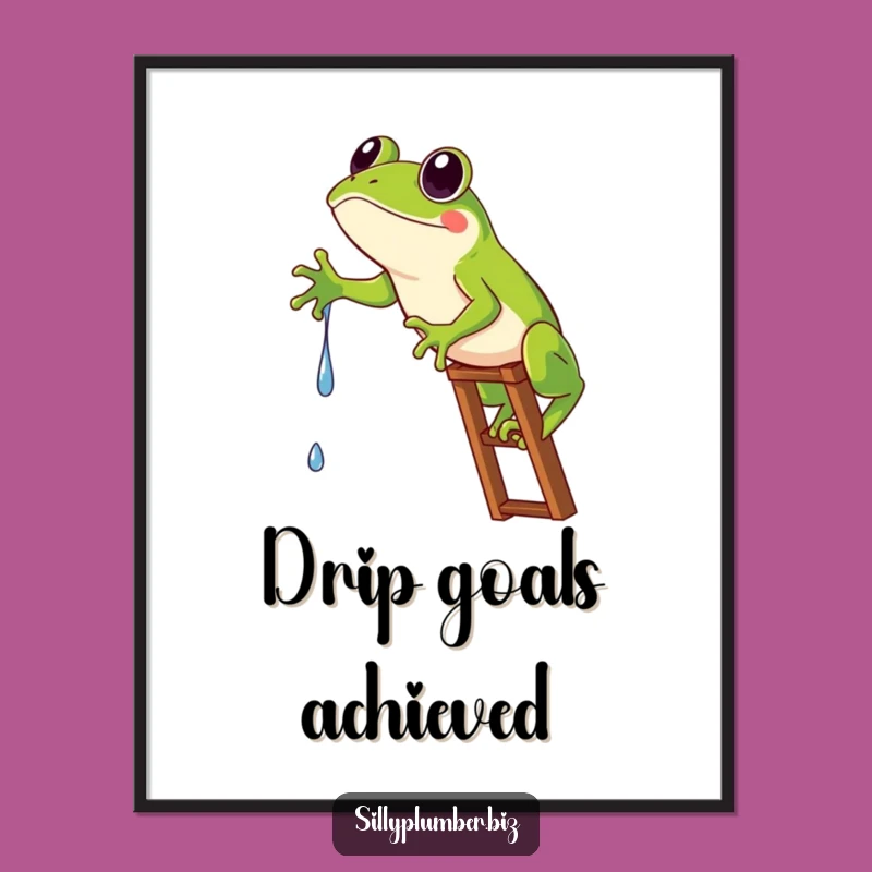 Funny Frog Ladder Digital Art: Comical Scene for Walls