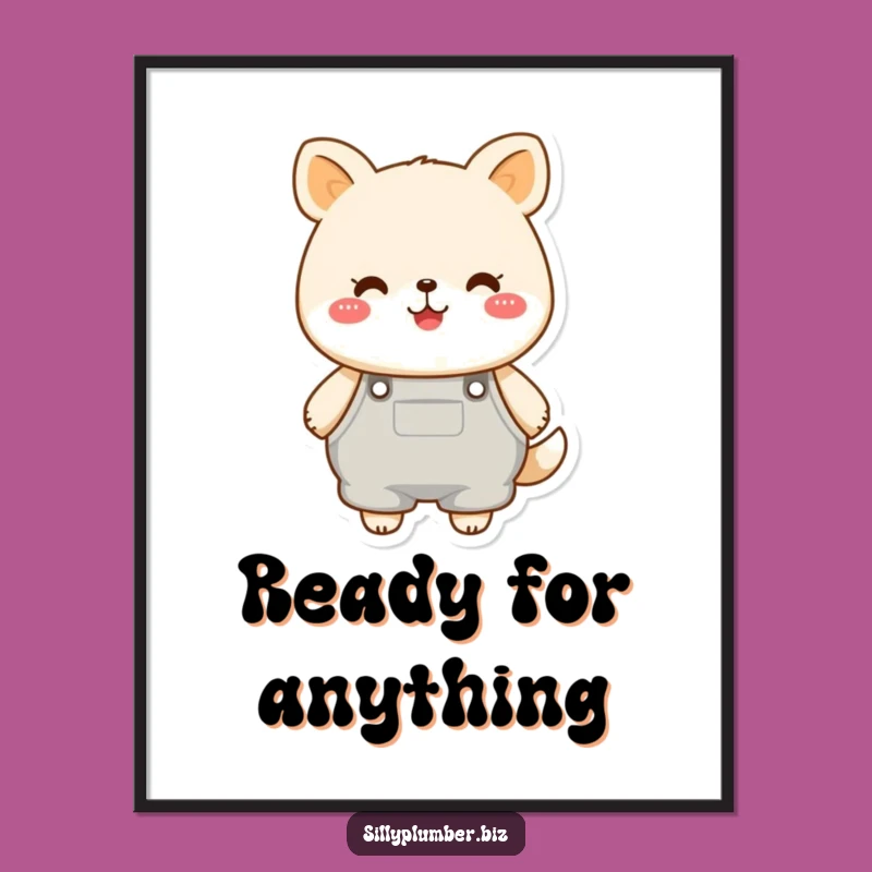 Funny Overalls Animal Digital Art: Instant Cheer for Walls