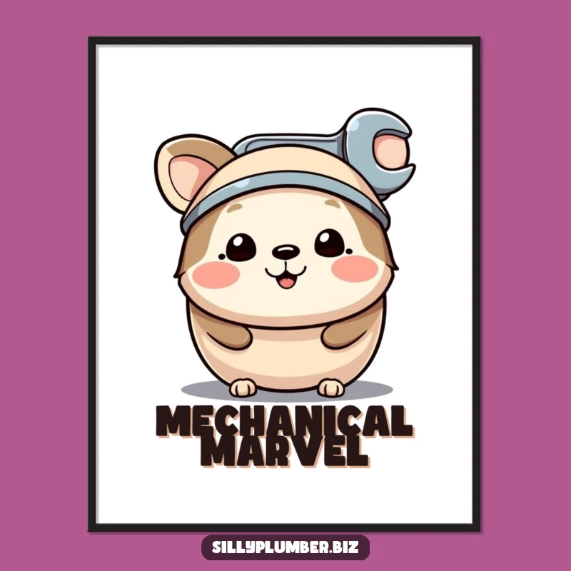 Funny Wrench Hat Animal Digital Art: Instant Charm for Your Walls