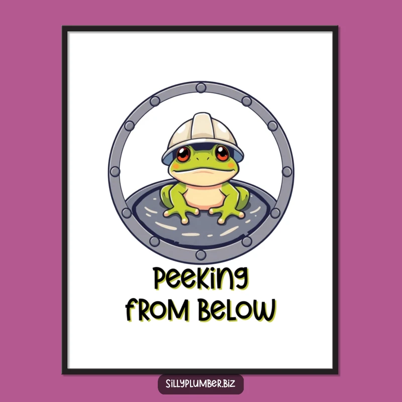 Funny Frog Hard Hat Digital Art: Construction Scene for Walls