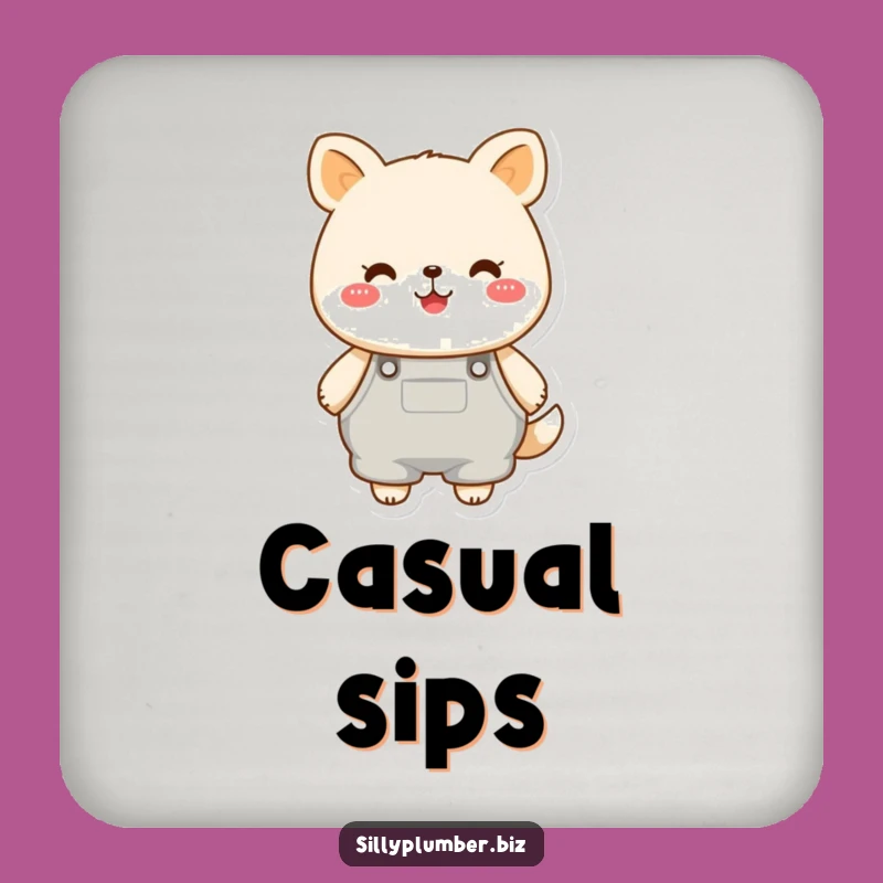 Funny Overalls Animal Coaster: Protect Surfaces with Cute Humor