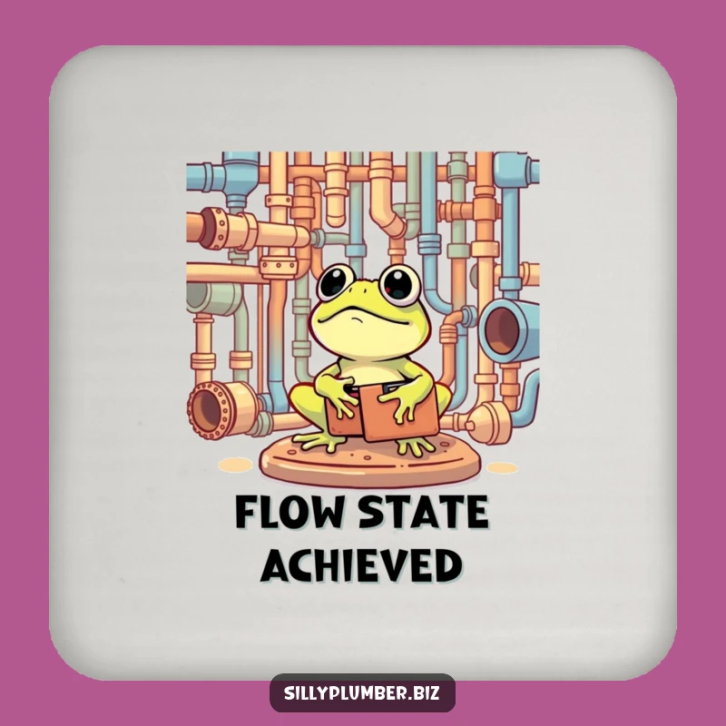 Funny Frog Plumber Coaster: Protect Surfaces with Pipe Humor