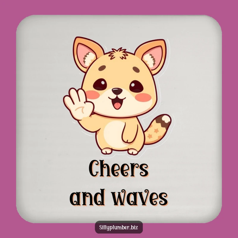 Protect Surfaces Funny Animal Wave Coasters: Cheerful Greeting, Gift Set