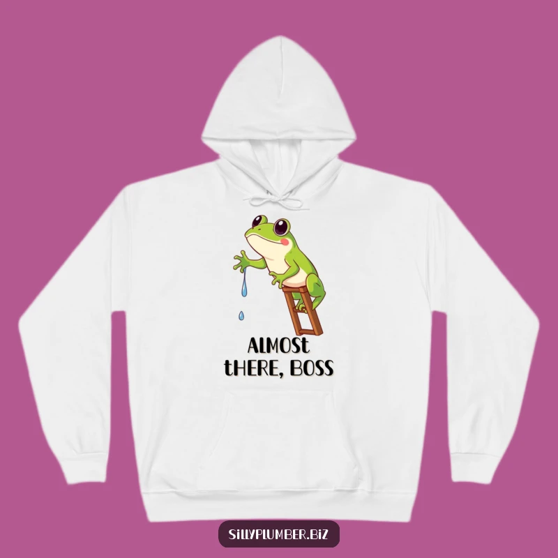 Funny Frog Ladder Hoodie: Cozy Sweatshirt for Determined Souls