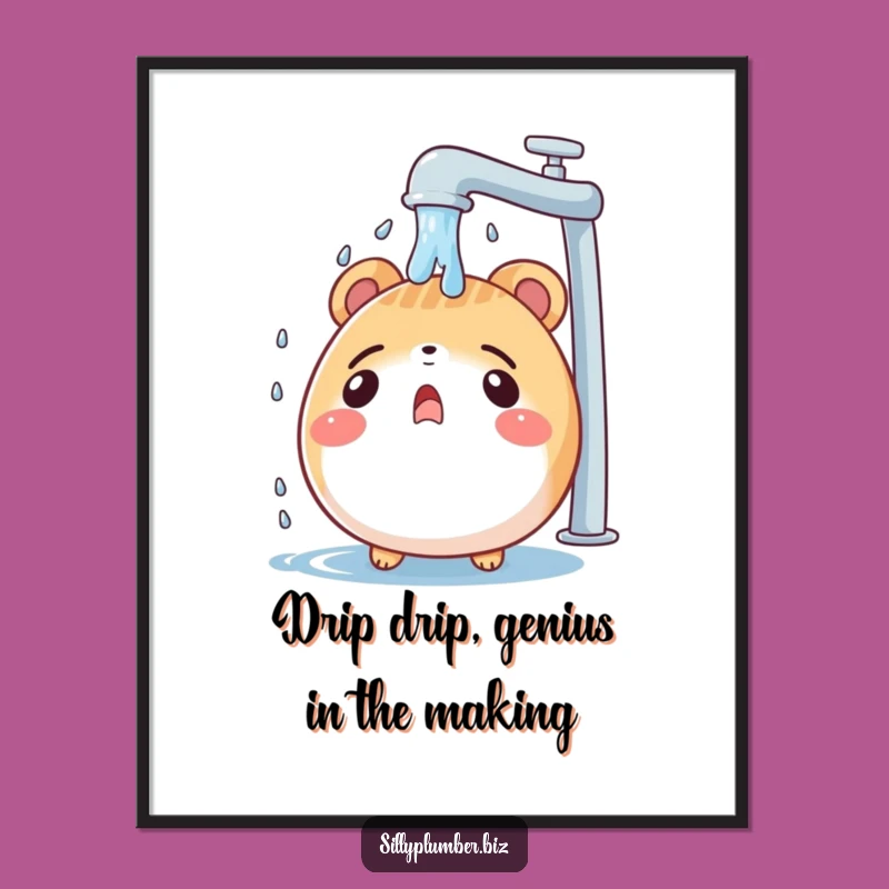 Free Printable Wall Art: Leaky Faucet Surprise Animal, Humorous Downloadable Decor