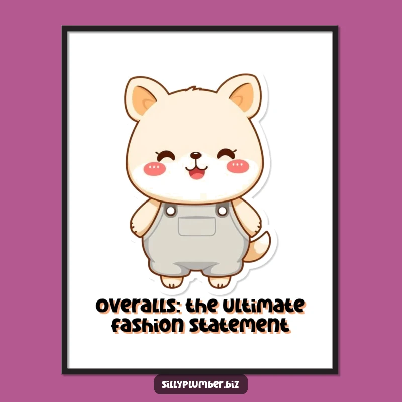 Free Printable Wall Art: Overalls Animal's Cheerful Style, Humorous Downloadable Decor