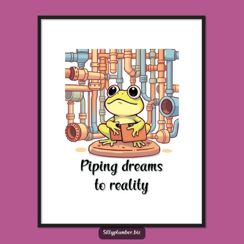 Funny Frog Wall Art: Free Printable Plumber Frog for Whimsical Decor