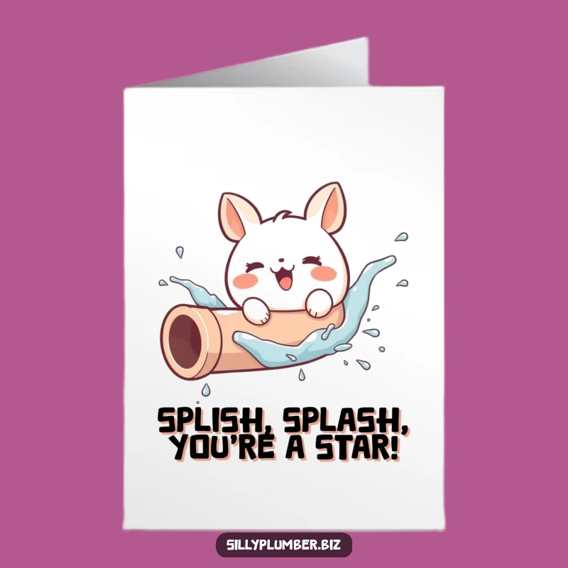 Free Printable Birthday Card: Cute Round Animal Splashing Fun, Laughable DIY Greeting