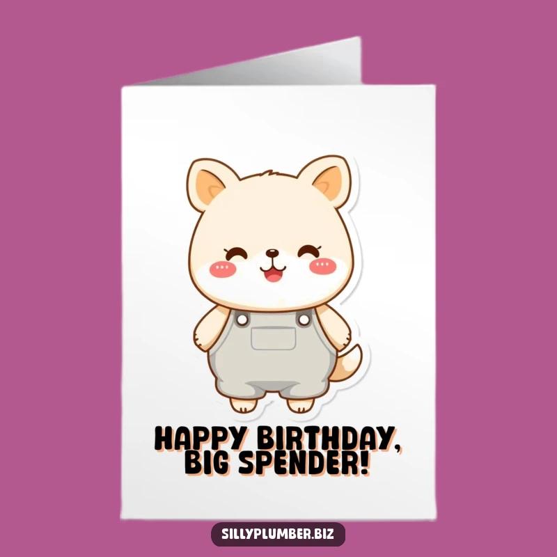 Free Printable Birthday Card: Overalls Animal's Cheerful Day, Funny DIY Greeting