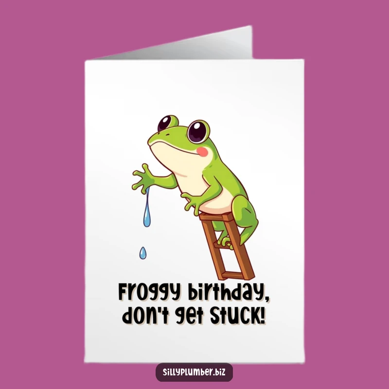 Funny Frog Birthday Card: Free Printable Ladder Mishap for Hilarious Greetings