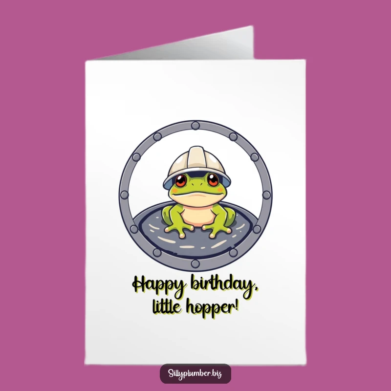 Funny Frog Birthday Card: Free Printable Hard Hat Frog for Construction LOLs