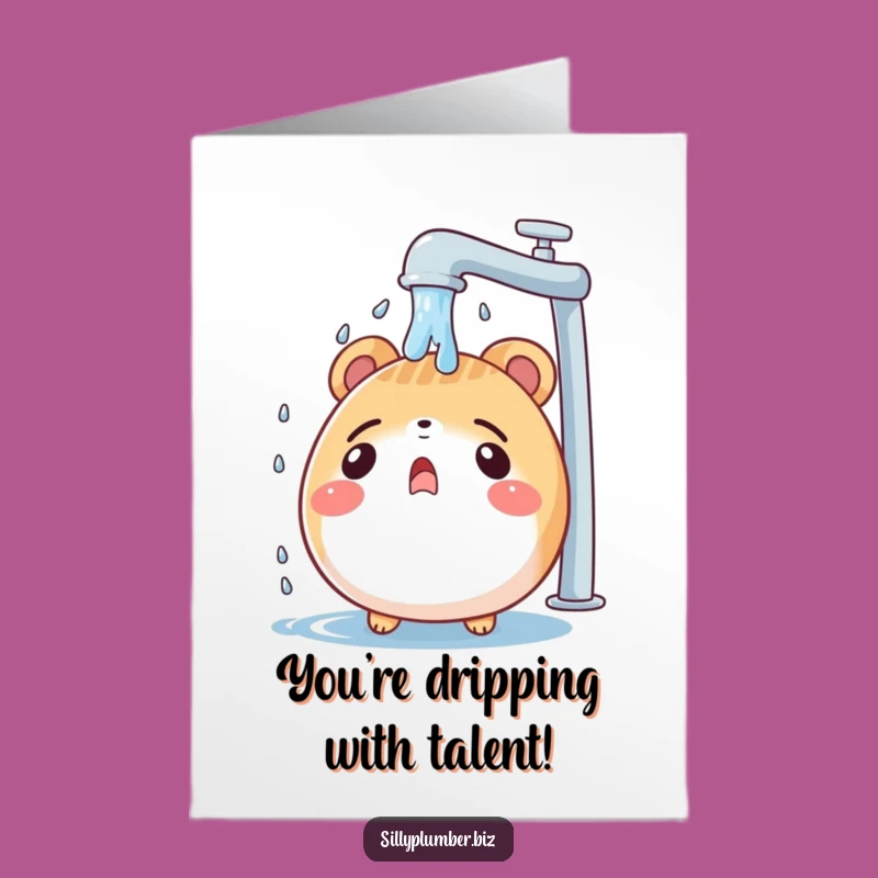 Free Printable Congrats Card: Leaky Faucet Moment, Humorous DIY Celebration Download