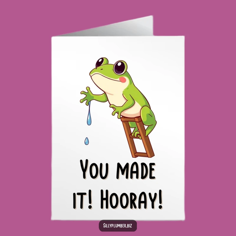 Funny Frog Congrats Card: Free Printable Ladder Struggle for Amusing Wins