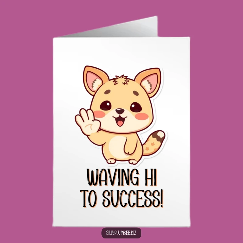 Free Printable Congrats Card: Waving Animal for a Funny, Joyful Success