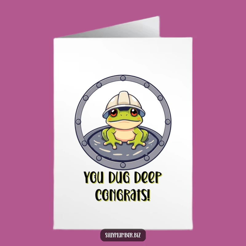 Funny Frog Congrats Card: Free Printable Hard Hat Peak for Job Well Done