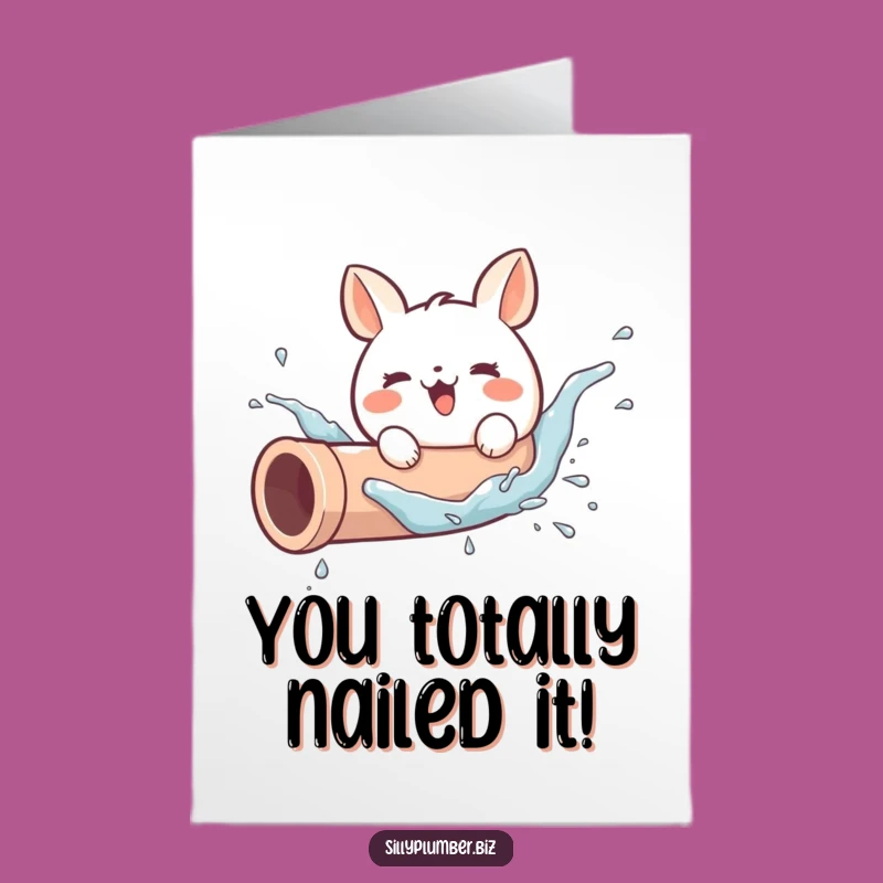 Free Printable Congrats Card: Round Animal Splash Success, Humorous DIY Celebration Download