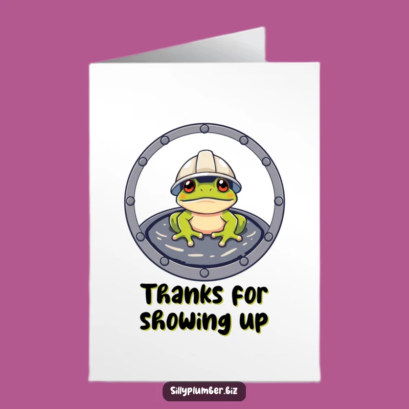 Funny Frog Thank You Card: Free Printable Hard Hat Frog for Quirky Thanks