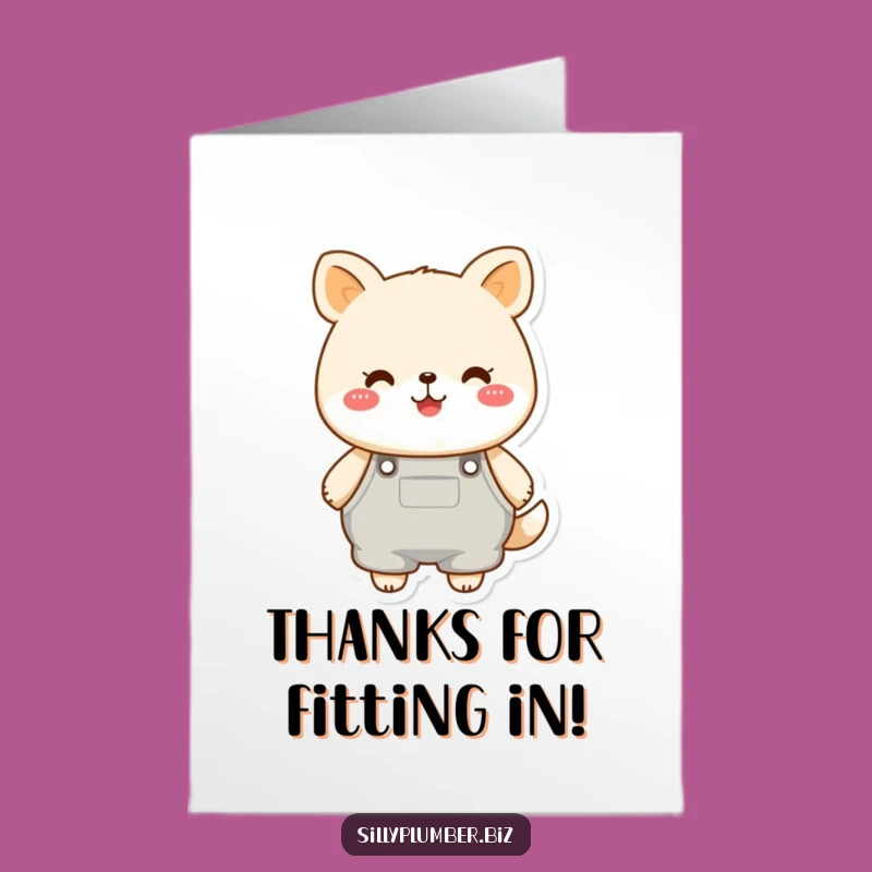Free Printable Thank You Card: Overalls Animal's Gratitude, Humorous DIY Download