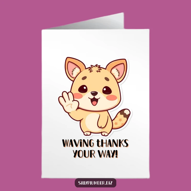 Free Printable Thank You Card: Waving Animal for a Funny, Grateful Hello