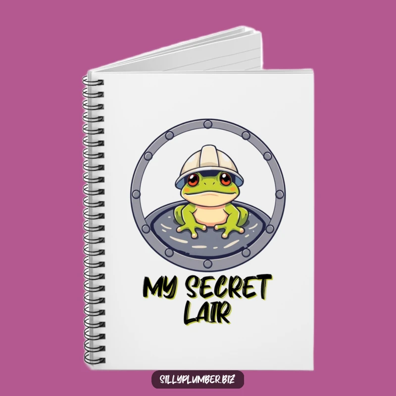 Funny Frog Hard Hat Notebook: Lined Journal for Plans
