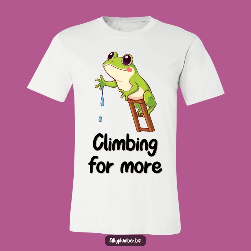 Funny Frog Ladder T-Shirt: Comical Drip-Chasing Frog Tee