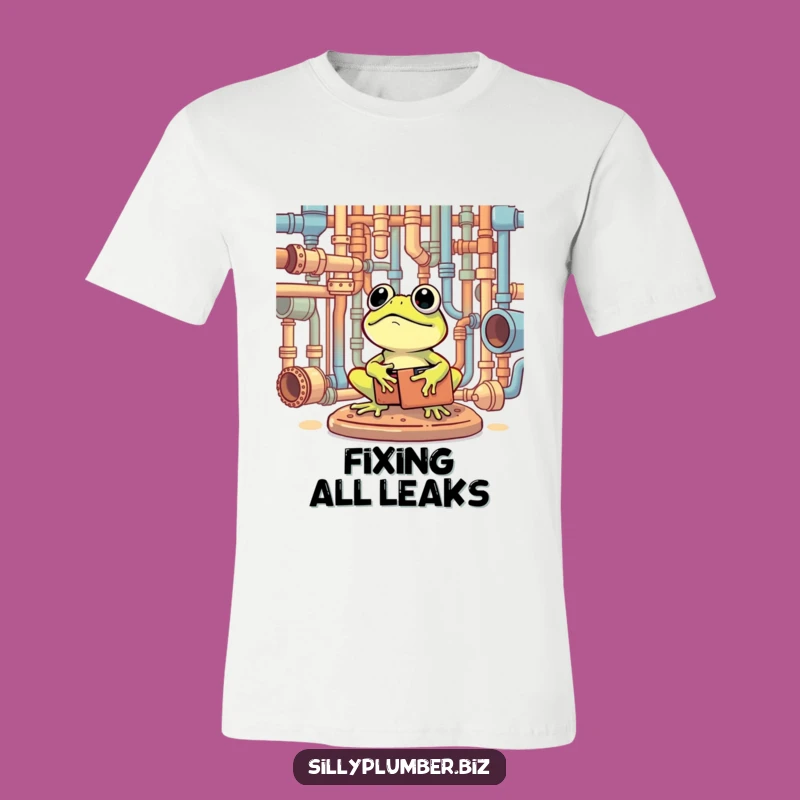 Funny Frog Plumber T-Shirt: Toolbox Tee for Fix-It Masters