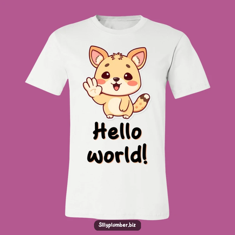 Funny Happy Animal Wave T-Shirt: Cheerful Greeting Graphic, Great Funny Gift