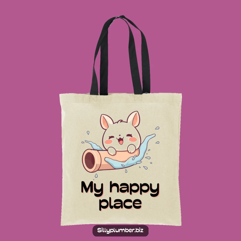 Funny Cute Animal Splashing in Pipe Tote Bag: Carry Your Fun Around