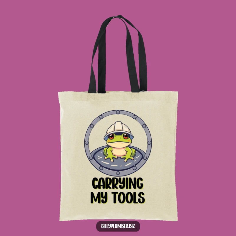 Funny Frog Hard Hat Tote Bag: Carry Your Tools with Humor