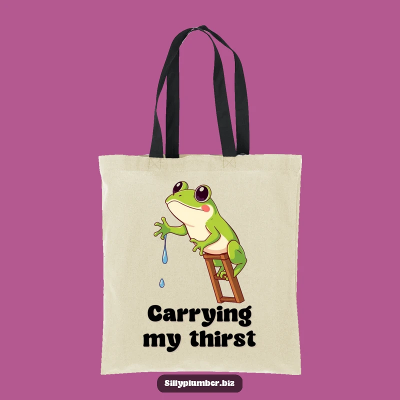 Funny Frog Ladder Tote Bag: Carry Your Ambition Hilariously