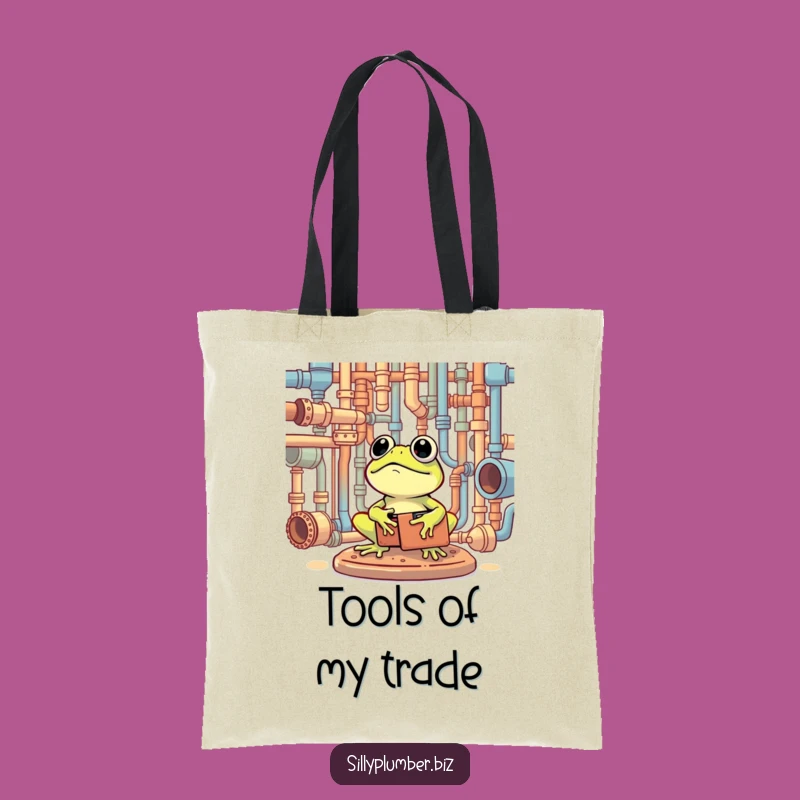 Funny Frog Plumber Tote Bag: Carry Your Tools with Style